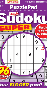 PuzzleLife PuzzlePad Quick Sudoku Super - Issue 49 - April 2025 - English