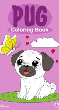 Pug  - Coloring Book - Monkey Pen - English