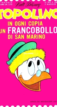 Topolino 0805 - Mondadori 1971 - Italian